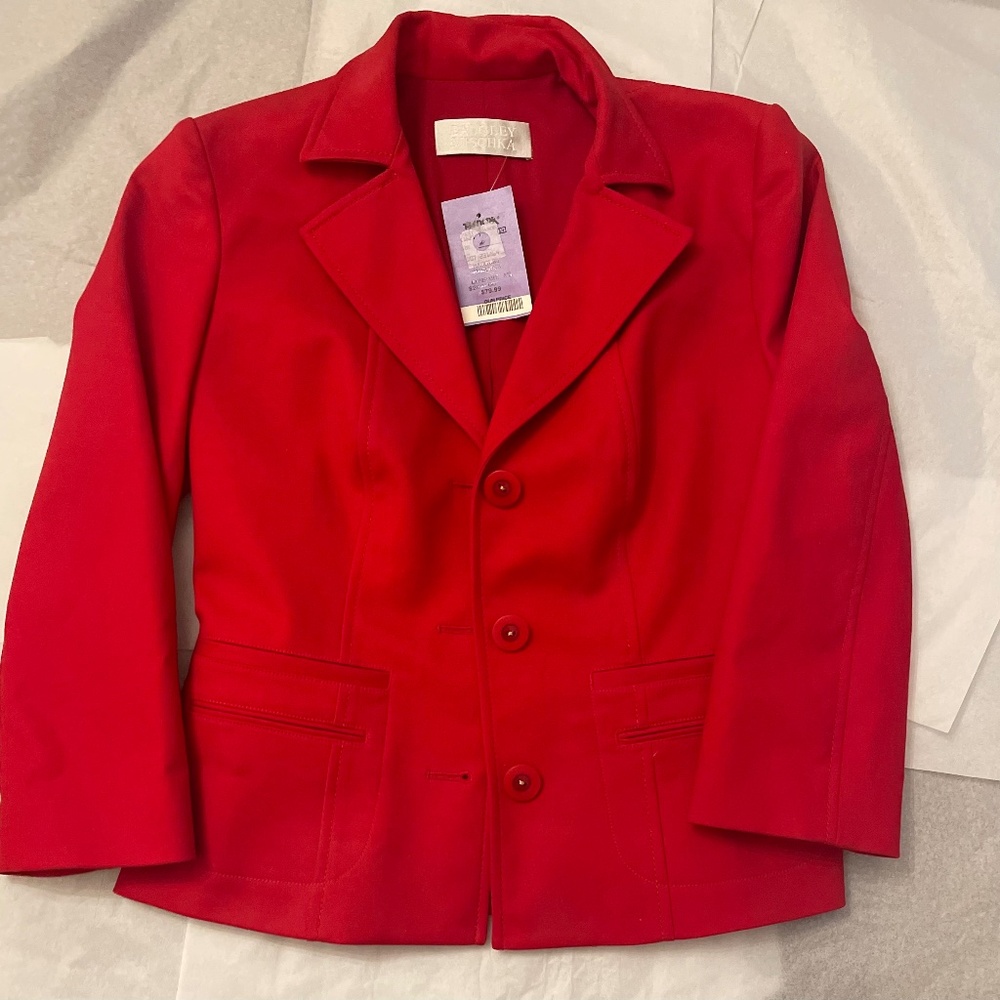 NWT! Badgley Mischka Red Blazer  SMALL, Size: 4 Jacket